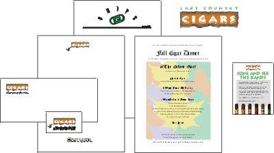 Lake Country Cigars logo and literature samples